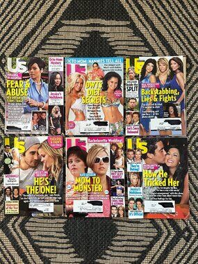 Vintage Lot of 6 US Weekly Magazines 2009 Celebrity Gossip Fashion Party Life
